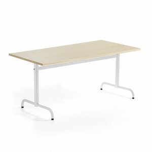 Stůl PLURAL, 1600x800x720 mm, HPL deska, bříza, bílá