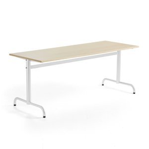 Stůl PLURAL, 1800x700x720 mm, HPL deska, bříza, bílá