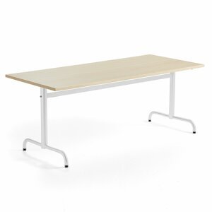 Stůl PLURAL, 1800x800x720 mm, HPL deska, bříza, bílá
