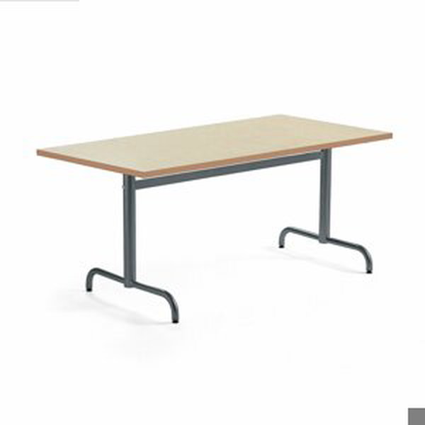 Stůl PLURAL, 1400x800x720 mm, linoleum, béžová, antracitově šedá