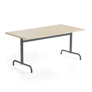 Stůl PLURAL, 1600x800x720 mm, HPL deska, bříza, antracitově šedá