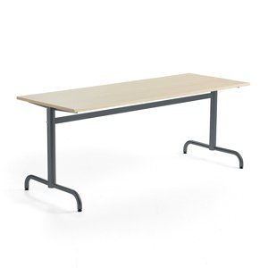 Stůl PLURAL, 1800x700x720 mm, HPL deska, bříza, antracitově šedá