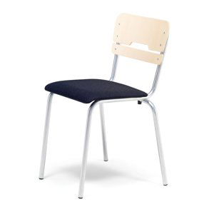 Školní židle SCIENTIA, sedák 360x360 mm, výška 460 mm, bříza, černý potah
