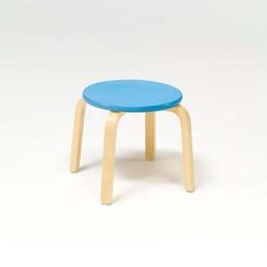Stolička NEMO, výška 330 mm, bříza, modrá