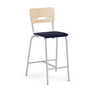 Školní židle SCIENTIA, sedák 360x360 mm, výška 650 mm, bříza, černý potah
