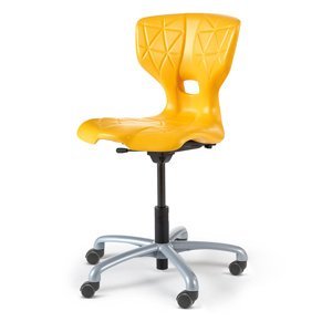 Židle ALDA V, s kolečky, žlutá