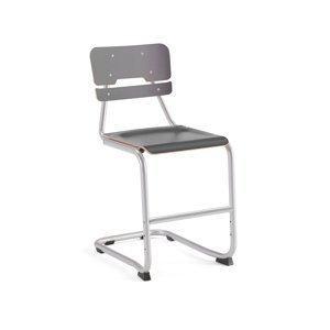 Školní židle LEGERE II, výška 500 mm, stříbrná, antracitově šedá