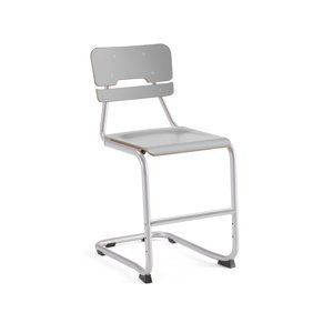 Školní židle LEGERE II, výška 500 mm, stříbrná, šedá
