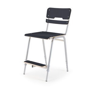 Školní židle EGO, výška 460 - 600 mm, černá