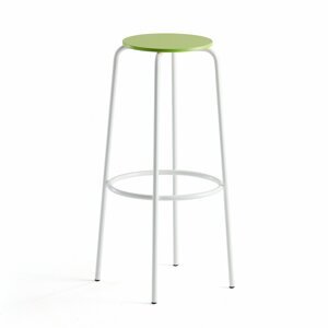 Barová židle TIMMY, výška 830 mm, bílé nohy, zelený sedák