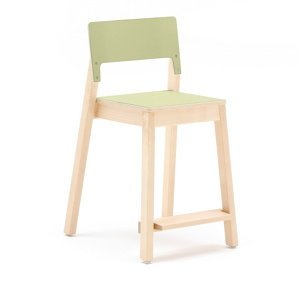 Vysoká dětská židle LOVE, výška 500 mm, bříza, zelená