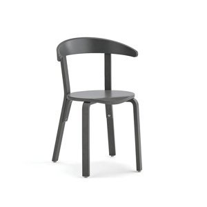 Dřevěná židle LINUS, výška sedáku 450 mm, dýha, šedá