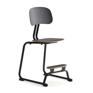 Školní židle YNGVE, ližinová podnož, výška 520 mm, antracitově šedá