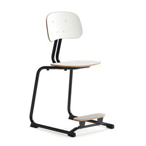 Školní židle YNGVE, ližinová podnož, výška 500 mm, antracitově šedá/bílá