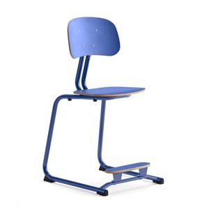 Školní židle YNGVE, ližinová podnož, výška 500 mm, tmavě modrá/modrá