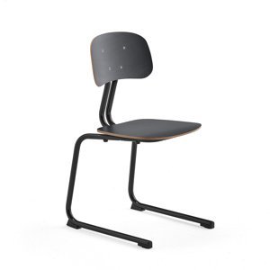 Školní židle YNGVE, ližinová podnož, výška 460 mm, antracitově šedá