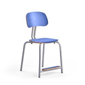Školní židle YNGVE, 4 nohy, výška 500 mm, stříbrná/modrá