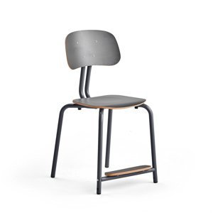Školní židle YNGVE, 4 nohy, výška 500 mm, antracitově šedá
