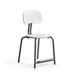 Školní židle YNGVE, 4 nohy, výška 500 mm, antracitově šedá/bílá