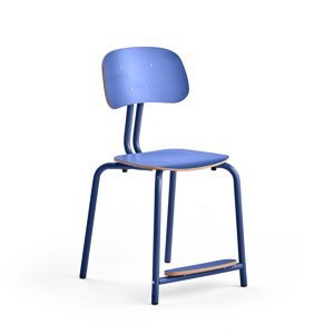 Školní židle YNGVE, 4 nohy, výška 500 mm, tmavě modrá/modrá