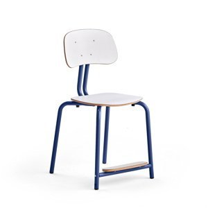 Školní židle YNGVE, 4 nohy, výška 500 mm, tmavě modrá/bílá