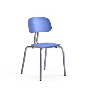 Školní židle YNGVE, 4 nohy, výška 460 mm, stříbrná/modrá