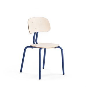 Školní židle YNGVE, 4 nohy, výška 460 mm, tmavě modrá/bříza