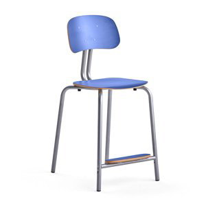 Školní židle YNGVE, 4 nohy, výška 610 mm, stříbrná/modrá