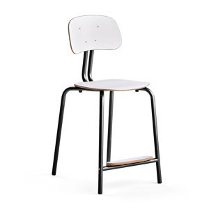 Školní židle YNGVE, 4 nohy, výška 610 mm, antracitově šedá/bílá