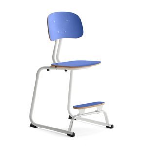 Školní židle YNGVE, ližinová podnož, výška 520 mm, bílá/modrá