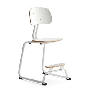 Školní židle YNGVE, ližinová podnož, výška 520 mm, bílá
