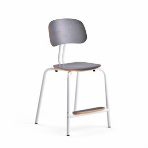 Školní židle YNGVE, 4 nohy, výška 520 mm, bílá/antracitově šedá