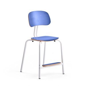 Školní židle YNGVE, 4 nohy, výška 520 mm, bílá/modrá