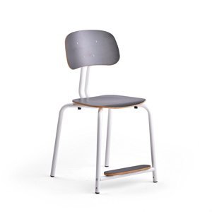 Školní židle YNGVE, 4 nohy, výška 500 mm, bílá/antracitově šedá