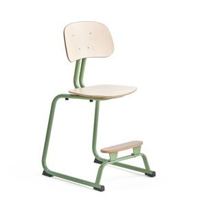 Školní židle YNGVE, ližinová podnož, výška 520 mm, zelená/bříza
