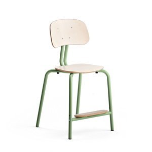 Školní židle YNGVE, 4 nohy, výška 520 mm, zelená/bříza