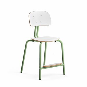 Školní židle YNGVE, 4 nohy, výška 520 mm, zelená/bílá
