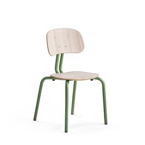 Školní židle YNGVE, 4 nohy, výška 460 mm, zelená/jasan