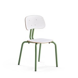 Školní židle YNGVE, 4 nohy, výška 460 mm, zelená/bílá