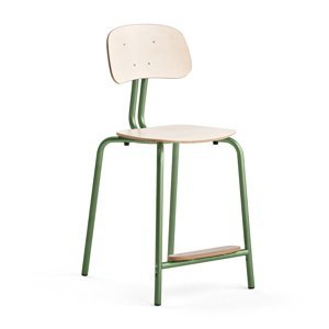 Školní židle YNGVE, 4 nohy, výška 610 mm, zelená/bříza