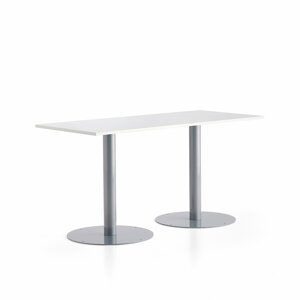 Stůl ALVA, 1800x800x900 mm, stříbrná, bílá
