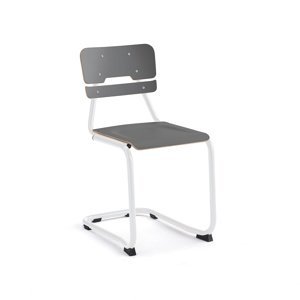 Školní židle LEGERE I, výška 450 mm, bílá, antracitově šedá