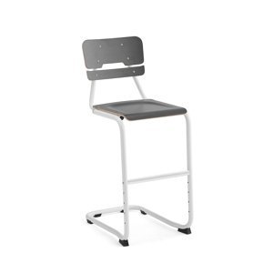 Školní židle LEGERE I, výška 650 mm, bílá, antracitově šedá