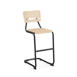 Školní židle LEGERE I, výška 650 mm, antracitově šedá, bříza