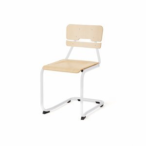 Školní židle LEGERE II, výška 450 mm, bílá, bříza