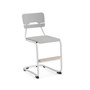 Školní židle LEGERE III, výška 500 mm, bílá, šedá