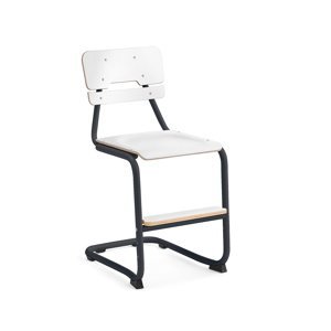 Školní židle LEGERE III, výška 500 mm, antracitově šedá, bílá