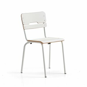 Školní židle SCIENTIA, sedák 360x360 mm, výška 460 mm, bílá/bílá