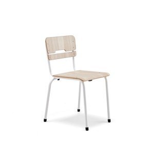 Školní židle SCIENTIA, sedák 390x390 mm, výška 460 mm, bílá/jasan