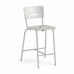 Školní židle SCIENTIA, sedák 390x390 mm, výška 650 mm, stříbrná/šedá
